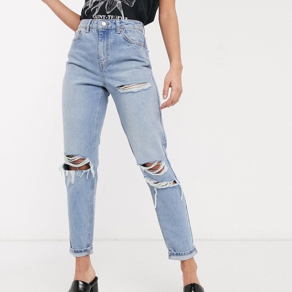 Topshop Ripped Mom Jeans - Picture 1 of 4